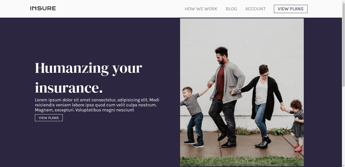 Insure Landing Page